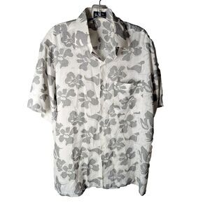 VTG Polo Ralph Lauren Men's Hawaiian S/S Camp Shirt Black/White Floral • Size XL